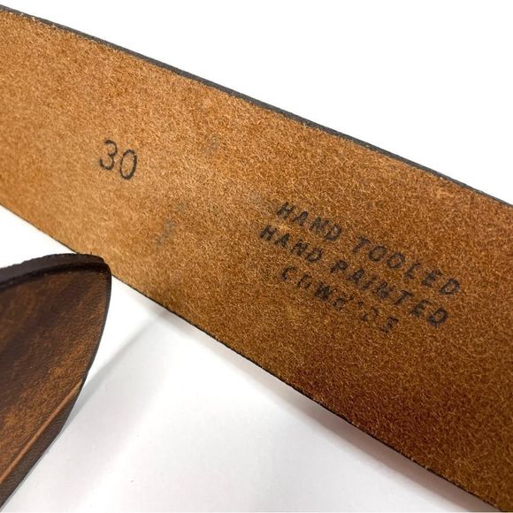 Levi’s Hand Tooled Hand Painted Leather Belt - Picture 4 of 12